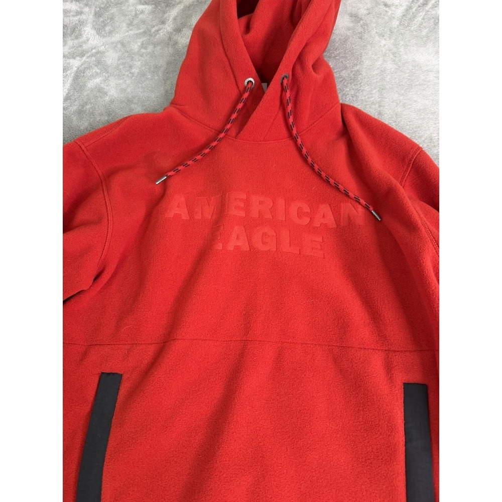 American Eagle Rag Fleece Hoodie Men's Size Medium Red NWT - Picture 3 of 9